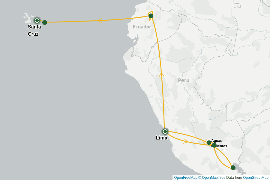 Itinerary Map image for Peru & Ecuador: Privatreise
